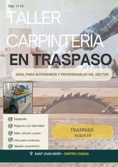 Traspàs Local Comercial  Sant antoni. Traspaso de carpinteria por ampliación de negocio