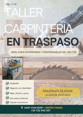 Traspàs Local Comercial  Sant antoni. Traspaso de carpinteria por ampliación de negocio