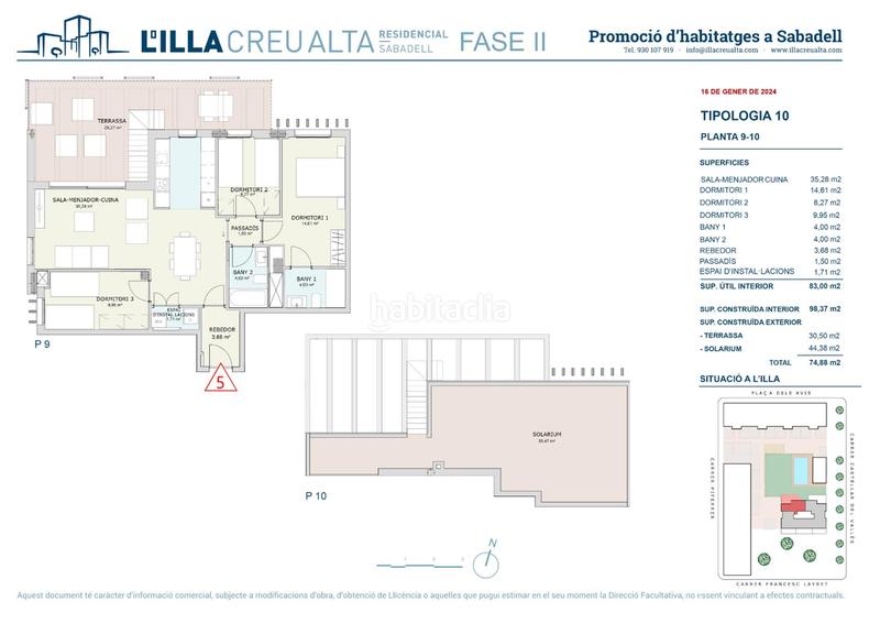 Foto 4d20a21b-c321-4dcc-80ed-bea3619215aa. Attico 98m<sup>2</sup> in carrer francesc layret 49 in Creu Alta Sabadell