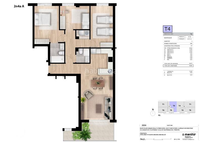 Foto 9b44ae79-8ac0-4aad-a5aa-286ecd7dfbd2. Pis 99m<sup>2</sup> a carrer dels xicots de vilafranca 13 a La Girada Vilafranca del Penedès