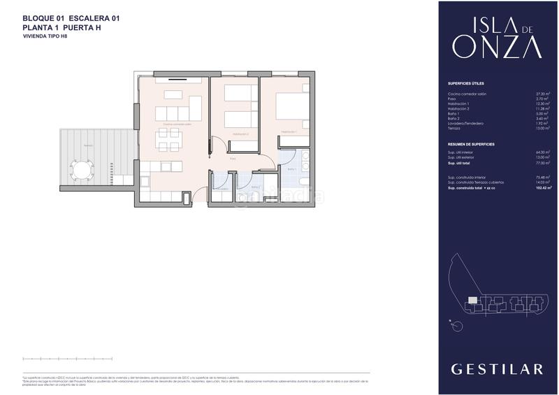 Foto b9cc3778-77d4-4fbb-afe2-eabfab84f88e. Flat 97m<sup>2</sup> with heating parking pool in Sanxenxo pueblo Sanxenxo