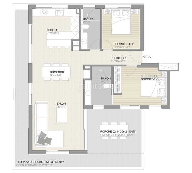 Foto 944f09aa-da4d-4fc6-a7cf-8189cce3219b. Apartament amb calefacció aparcament piscina a Son Armadams Palma de Mallorca