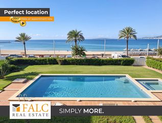 Planta baixa a Ciudad Jardín. Directamente junto al mar  piscina, jardín y aparcamiento