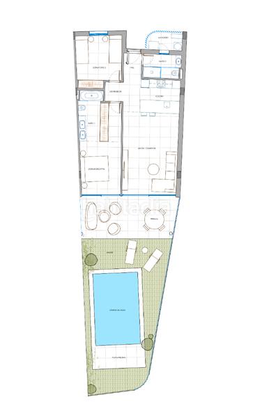 Foto e9a59a5c-4c31-46a7-8b1c-ef064622689f. Piso en calle canarios 112a bajo moderno con piscina privada en El Higuerón, en Fuengirola