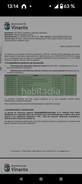 Foto f1576b48-83a2-4963-a689-aeee981ed4e8. Terreno residenziale in carrer del pintor puig roda 29 in Vinaròs