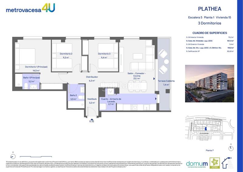 Foto 659dd8bf-ddb6-4ec1-93aa-341cb64485a8. Piso 116m<sup>2</sup> en giusseppe verdi 101 en San José-Los Metales Sagunt
