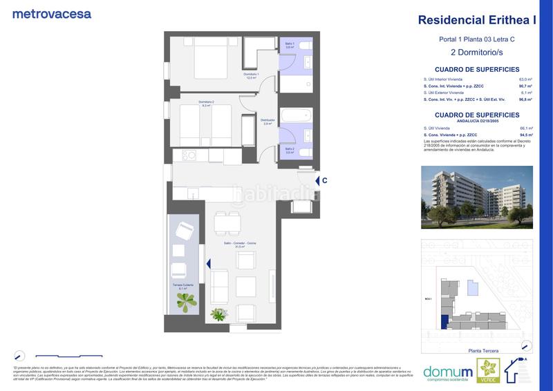 Foto 5101de06-ec3e-4e49-a4a3-49d6053c0504. Appartement 98m<sup>2</sup> dans josé rodríguez de la borbolla s/n dans Dos Hermanas