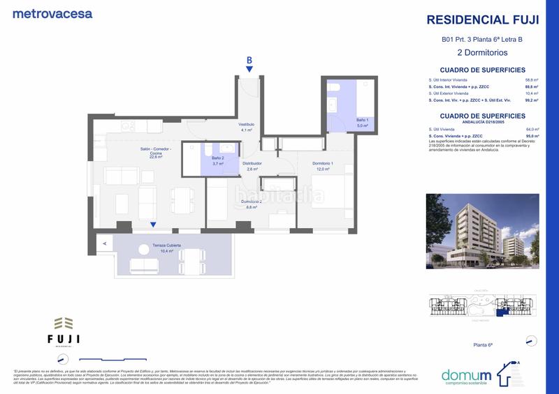 Foto af54c978-16bd-4343-b46d-cd4eb7a4f7e5. Appartement 101m<sup>2</sup> dans susdbp palmas altas sur dans Bellavista Sevilla