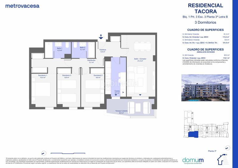 Foto 5abde0aa-3f04-4782-af1c-03d37ec37f48. Appartement 122m<sup>2</sup> dans susdbp palmas altas sur dans Bellavista Sevilla