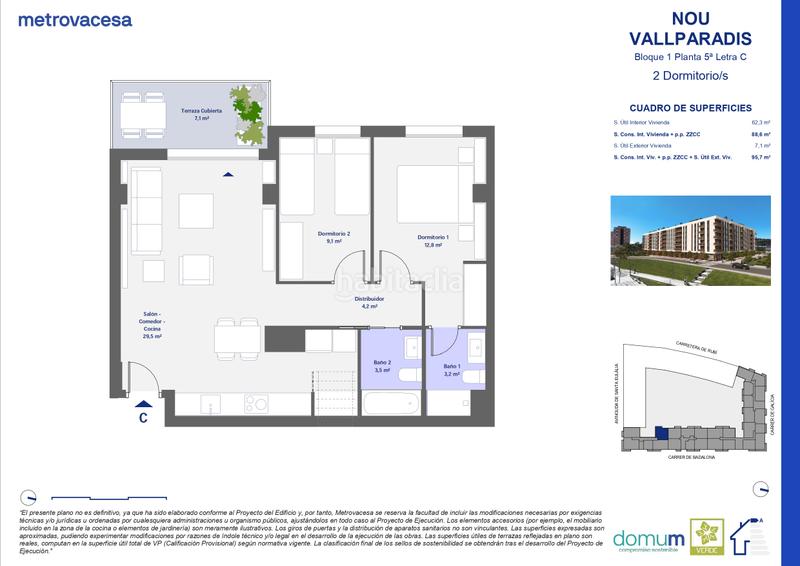 Foto 7ff9ab87-2ca0-47b6-ae2a-ccd240d19406. Appartement 96m<sup>2</sup> dans carretera de rubi dans Segle XX Terrassa