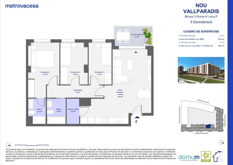 Foto 05d970c6-ec58-474e-9931-dd8694123316. Appartement 107m<sup>2</sup> dans carretera de rubi dans Segle XX Terrassa
