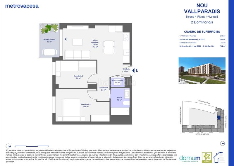 Foto b68046b6-1e1a-45bd-9d8d-e1de968667f4. Appartement 78m<sup>2</sup> dans carretera de rubi dans Segle XX Terrassa