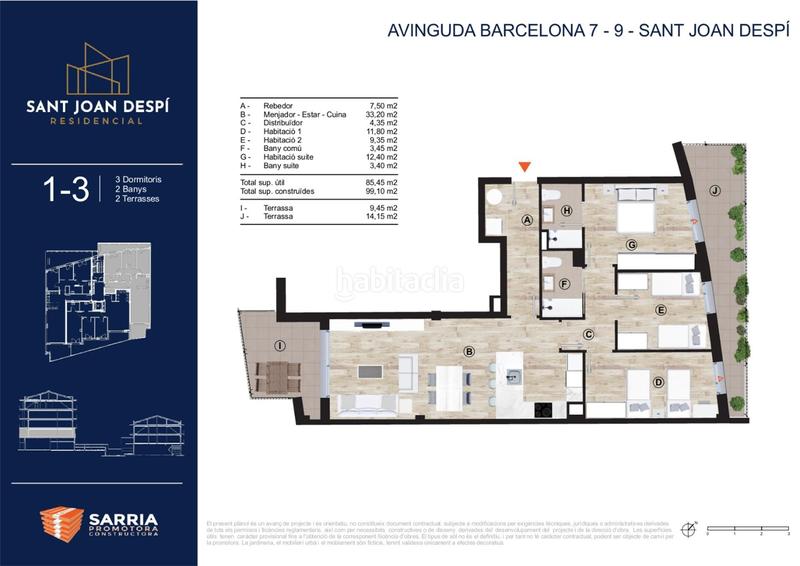Foto e1532383-6ca9-41aa-a005-67e24c6f49be. Appartamento 99m<sup>2</sup> in avinguda de barcelona 9 in Centre Sant Joan Despí