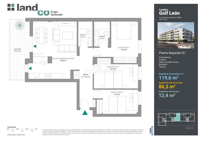Foto f3d1fbb8-7c1d-4396-a163-cba404de3c52. Pis 120m<sup>2</sup> a calle justino azcarate 4 a Las Eras de Renueva León