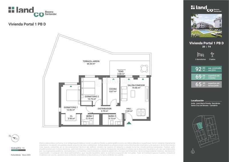 Foto fad97348-6f1e-44f7-8420-2226feb32f28. Planta baixa 93m<sup>2</sup> amb aparcament piscina a Sancibrián Santa Cruz de Bezana