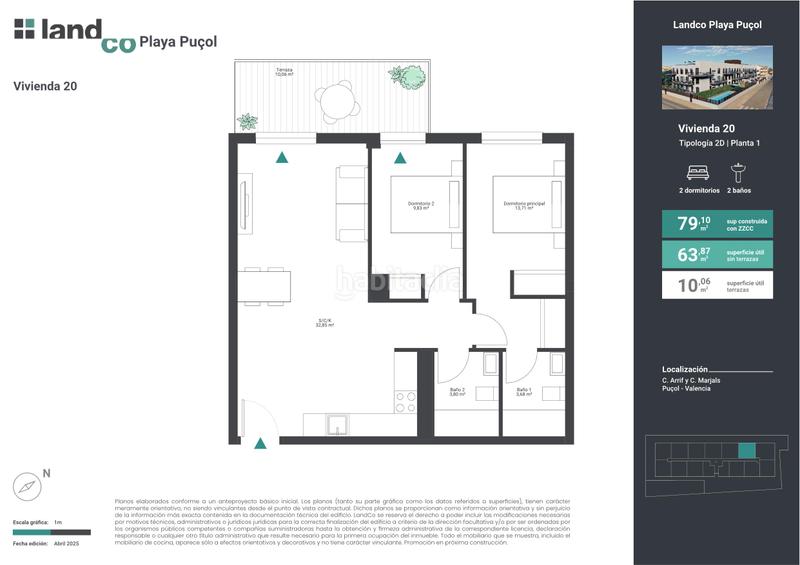 Foto 8ed92897-4c70-4068-ac47-1332d3e475ea. Appartement 79m<sup>2</sup> avec parking piscine dans playas de Puçol Puçol