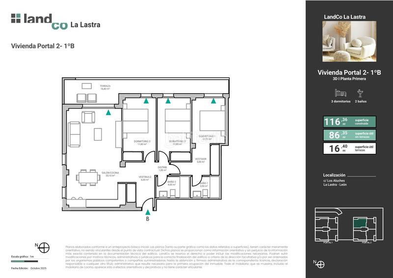 Foto fc320d37-8b26-4982-908f-968f1b1793b0. Appartement 116m<sup>2</sup> avec chauffage dans La Lastra León