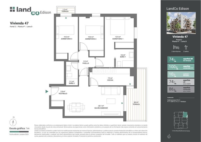Foto c7ca8b06-1d63-4ef3-ac8f-4b78757cbf61. Piso 86m<sup>2</sup> en Avenida Elvas Badajoz