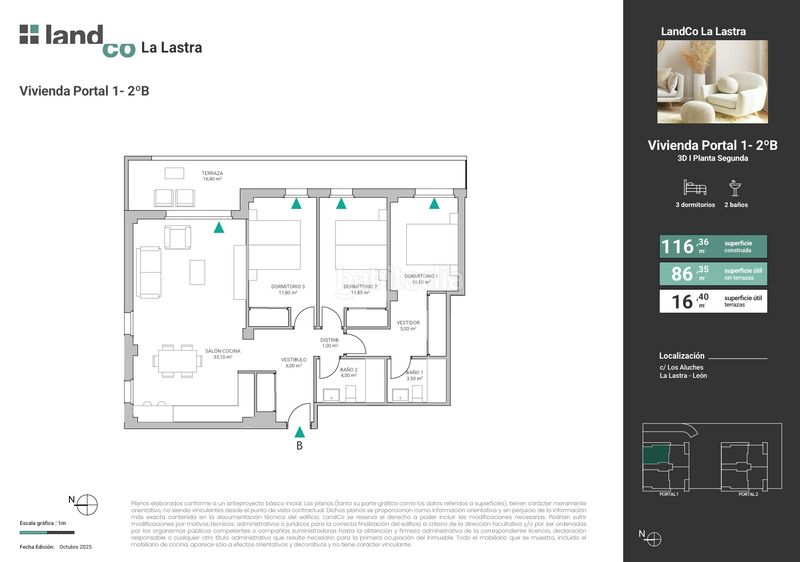 Foto 47b064b7-e4aa-4ffd-8abb-3b9eef6d026a. Pis 116m<sup>2</sup> amb calefacció aparcament a La Lastra León