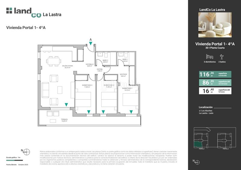 Foto 8bc7854d-58a8-44c2-ae63-4fd30a415226. Pis 116m<sup>2</sup> amb calefacció aparcament a La Lastra León