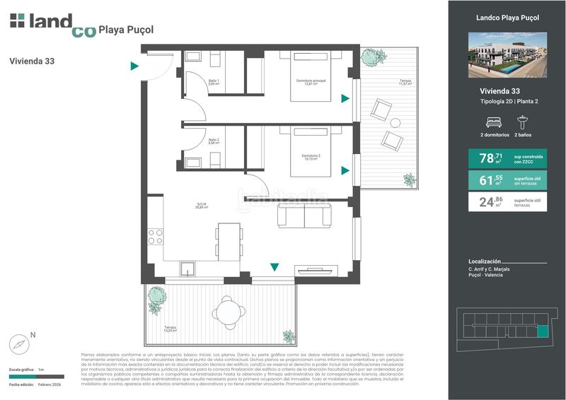 Foto 7ab45c53-7d44-4b1f-93ee-d2e600b923e2. Pis 71m<sup>2</sup> amb aparcament piscina a playas de Puçol Puçol