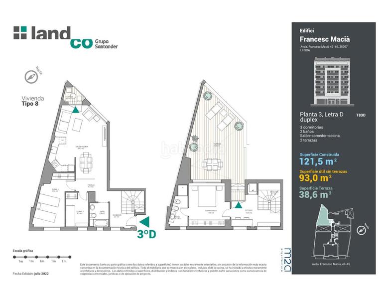Foto b39dc71b-dfc4-48ab-9fc7-4d98c556a8fa. Dúplex 121m<sup>2</sup> en avinguda francesc macià 43 en Centre Històric Lleida