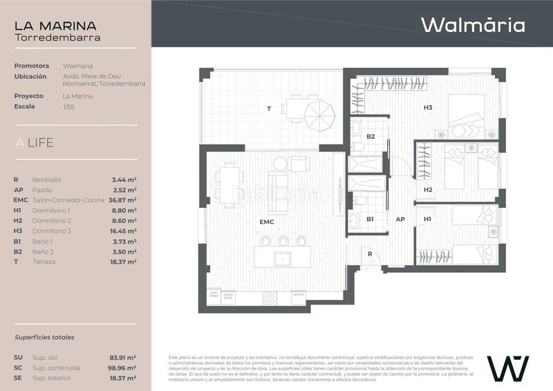 Foto 9675cc3d-5f81-4d74-ae27-cf89123a2956. Zweistöckige wohnung 99m<sup>2</sup> in avinguda de montserrat 38 in Torredembarra