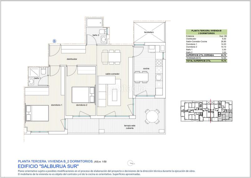 Foto f4bacdaf-a332-46cb-92f6-a43fc3f5b05e. Etagenwohnung 75m<sup>2</sup> in las neveras kalea 2 in Salburua - Arantzabela Vitoria - Gasteiz