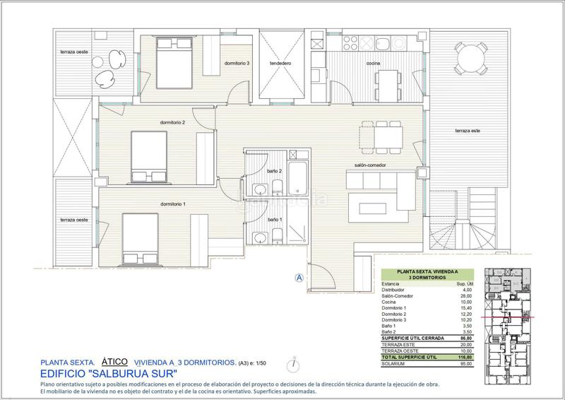 Foto d4ee57c0-7ecb-4067-b293-366de86dd009. Penthouse 117m<sup>2</sup> in las neveras kalea 2 in Salburua - Arantzabela Vitoria - Gasteiz
