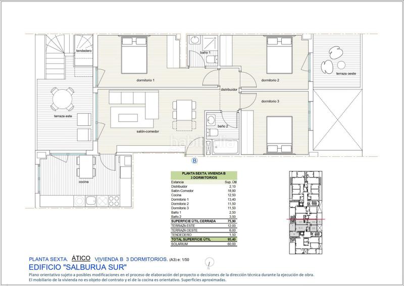 Foto 9581d9ee-4792-408b-b7cf-33b520b99d9b. Dachwohnung 95m<sup>2</sup> in las neveras kalea 2 in Salburua - Arantzabela Vitoria - Gasteiz