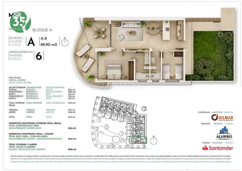 Foto 6f97382d-df83-46a9-9f7f-485a6123469f. Apartament 68m<sup>2</sup> amb calefacció aparcament piscina a Martín Miguel Sanlúcar de Barrameda