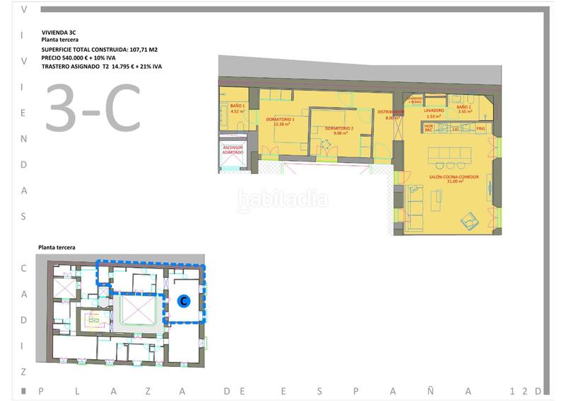 Foto 79e3f336-8137-46d4-8b66-07d936719024. Flat 107m<sup>2</sup> in plaza de españa 12 in Alameda - Mentidero - Teatro Falla Cádiz