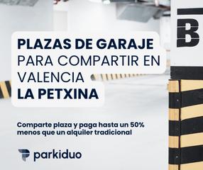 Lloguer Aparcament cotxe a La Petxina. Se alquilan plazas de garaje en uso compartido