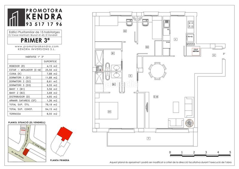 Foto 86c2c51a-1dce-4f0d-b9bc-369fdf3d2ffd. Piso 94m<sup>2</sup> en carrer de cèsar martinell i brunet 41 en El Tancat-Mas d´en Gual Vendrell (El)