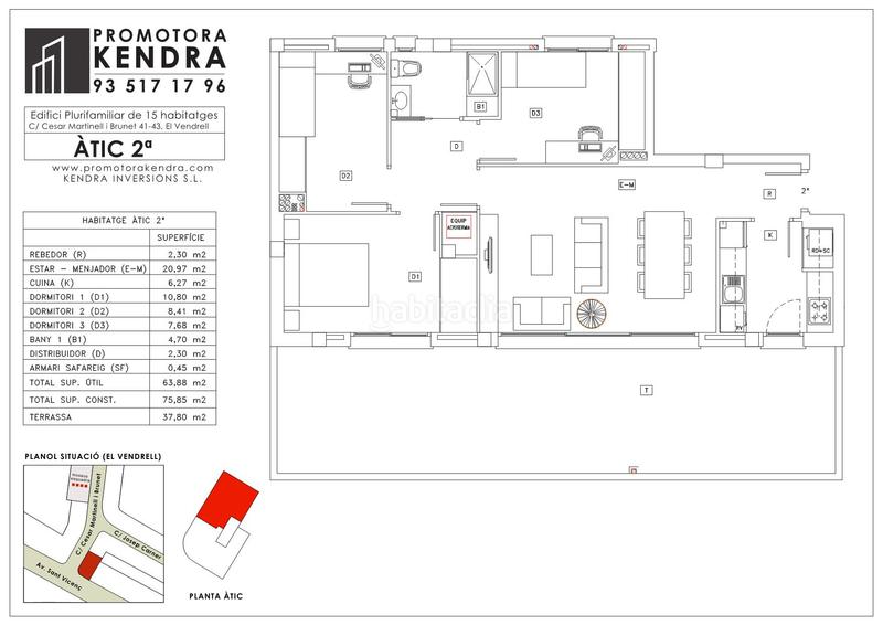 Foto 2c467b46-6453-4684-8cc7-9d728c1e7a2f. Ático 75m<sup>2</sup> en carrer de cèsar martinell i brunet 41 en Vendrell (El)