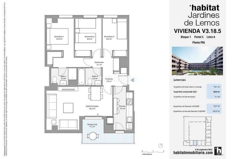 Foto 5b63dbe6-da40-46c7-aa72-57784cb3c6e7. Piso 102m<sup>2</sup> en calle japón 20 en colores - entreparques Sevilla