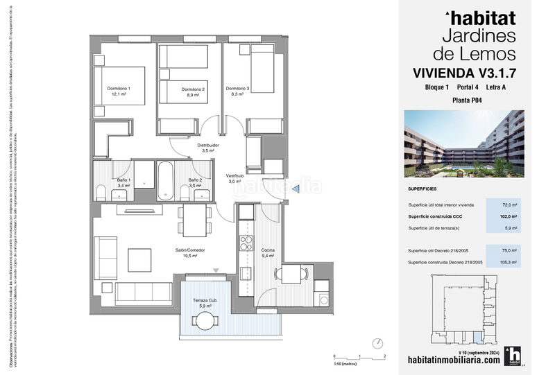 Foto 292c1dcd-3613-40b0-80e1-b9c348b3ca7f. Appartement 105m<sup>2</sup> dans calle japón 20 dans colores - entreparques Sevilla