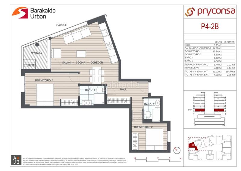 Foto e9f4bc60-8644-4061-a7aa-1f37fba23e16. Appartement 59m<sup>2</sup> dans altos hornos de vizcaya hiribidea 8 dans Barakaldo