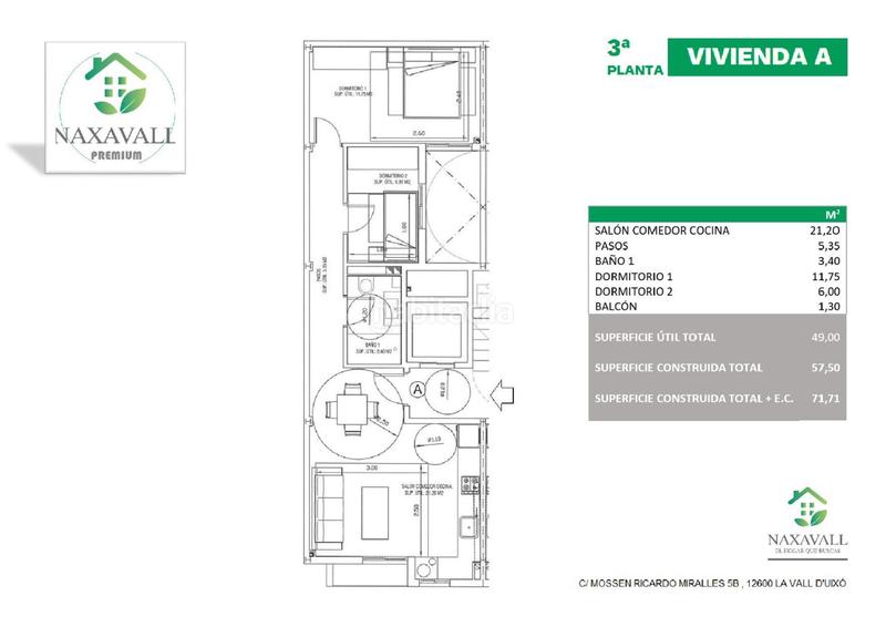Foto a030e35b-3a8d-4f74-894c-366d3483dfd4. Piso 71m<sup>2</sup> en carrer de mosen ricardo miralles 5 en Vall d´Uixó (la)