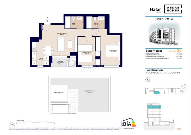 Foto e2835bc6-a58f-4c76-a111-4299065fd79a. Ático 73m<sup>2</sup> en calle deportista pitu perramón 5 en Paus - Polígono San Blas Alicante