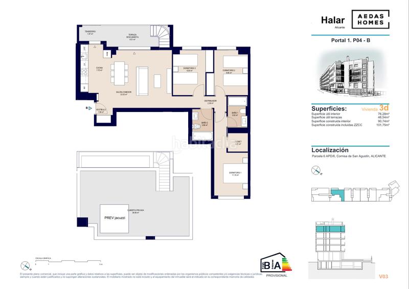 Foto 01e5c2b2-bbf9-495f-b756-597a46d1a2ea. Penthouse 100m<sup>2</sup> in calle deportista pitu perramón 5 in Paus - Polígono San Blas Alicante