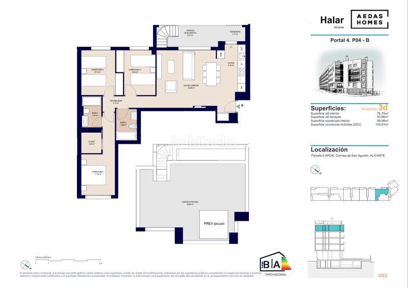 Foto 1fd649bc-cefb-426e-93d6-45e383248a3c. Penthouse 98m<sup>2</sup> in calle deportista pitu perramón 5 in Paus - Polígono San Blas Alicante