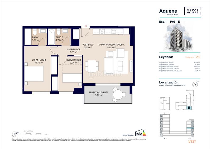 Foto 757245f7-8079-46ba-8994-dff40d12e41c. Appartamento 83m<sup>2</sup> con riscaldamento parcheggio piscina in Quart de Poblet