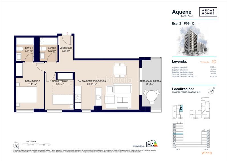 Foto 264edd9e-6f9f-4ef9-8737-9d63c7a79200. Etagenwohnung 84m<sup>2</sup> mit heizung parking pool in Quart de Poblet