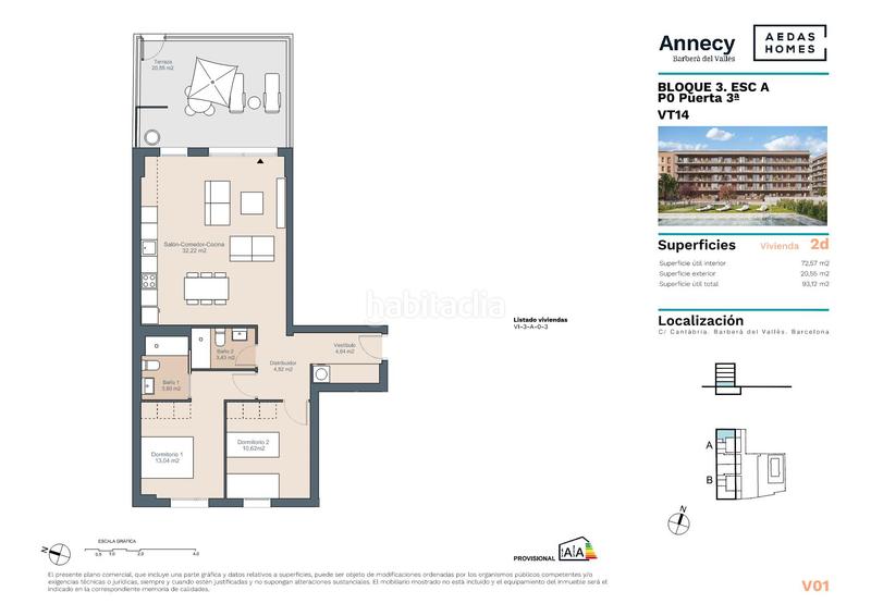 Foto a9c6a2bc-e594-404a-aa1b-2262061dfeb1. Planta baixa 72m<sup>2</sup> a carrer cantàbria 20 a Parc Central Barberà del Vallès