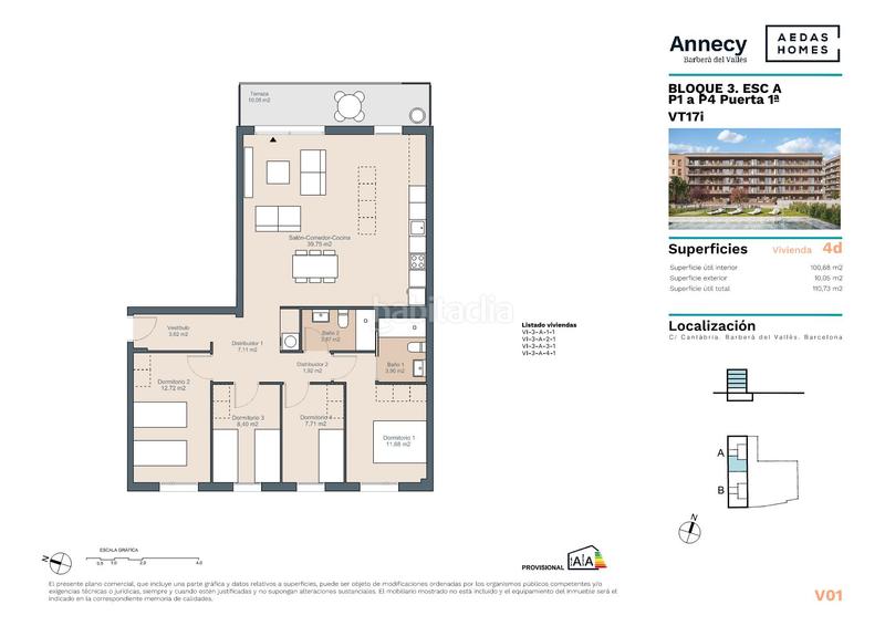 Foto b5589f14-b00e-4a9e-aff2-39f2b7aa41e1. Piso 100m<sup>2</sup> en carrer cantàbria 20 en Parc Central Barberà del Vallès