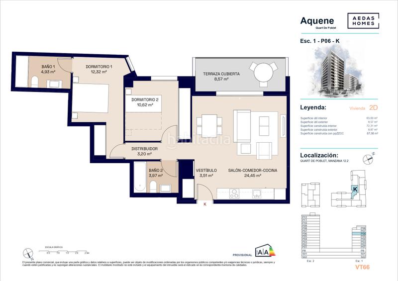 Foto 833d2c6e-9d5d-4d89-a7d5-c56c178d82c1. Flat 87m<sup>2</sup> with heating parking pool in Quart de Poblet