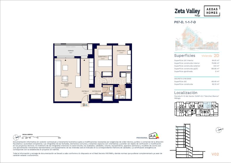 Foto e1dbd9b6-9a8e-4625-b4a3-df17efbce15b. Piso 88m<sup>2</sup> en Distrito Zeta - Recinto Ferial Cortijo de Torres Málaga