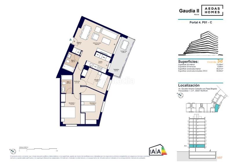 Foto 98e47c2b-f767-490f-b967-abac0602228d. Appartement 100m<sup>2</sup> dans plaza brigada paracaidista 5 dans Juan Carlos I Murcia