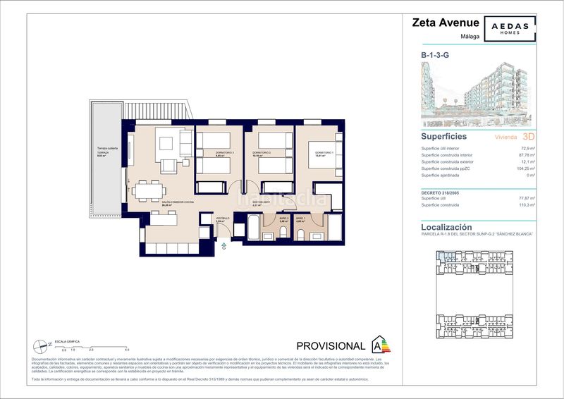 Foto f881ada2-af30-4469-bdbb-61d597ca6433. Piso 87m<sup>2</sup> en Distrito Zeta - Recinto Ferial Cortijo de Torres Málaga